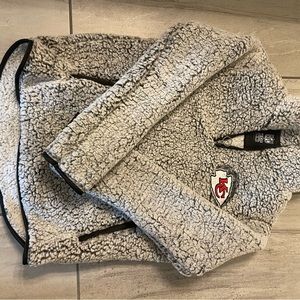 KC Chiefs NFL Team Apparel sherpa quarter-zip pullover with hoodie pocket